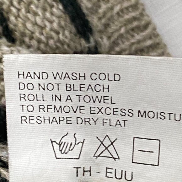 Woolrich vintage Small V-Neck Sweater novelty outdoor Deer & Tree Pattern Ramie - Picture 5 of 9